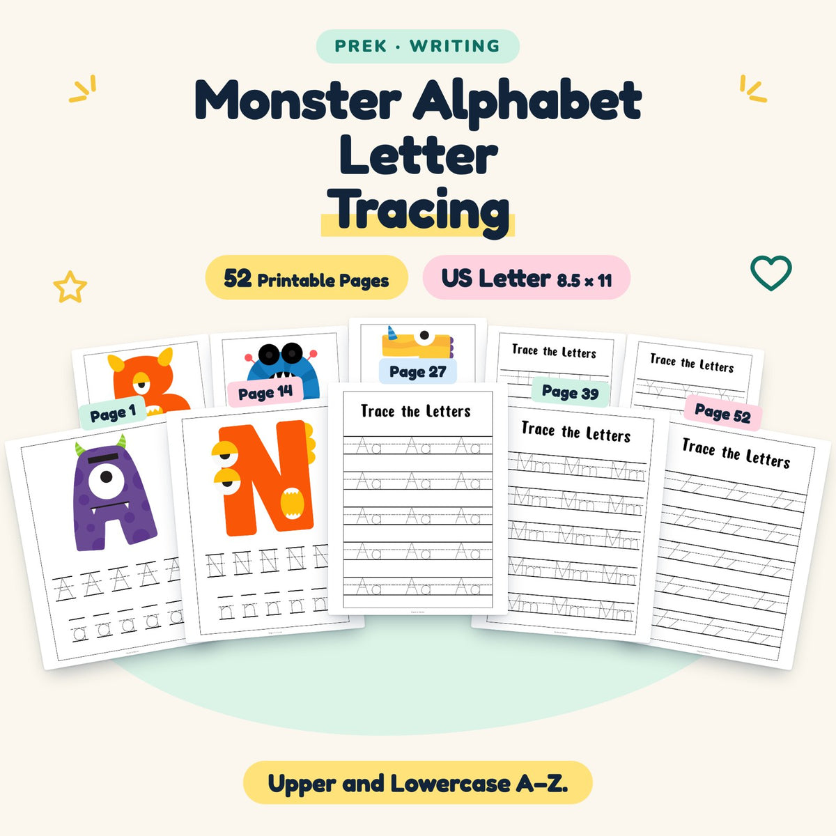Monster Alphabet Letter Tracing — cover