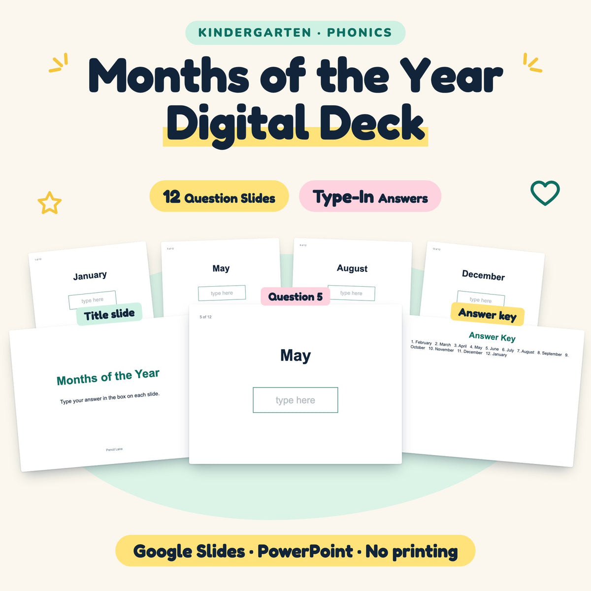 Months of the Year Digital Activity | Kindergarten — cover