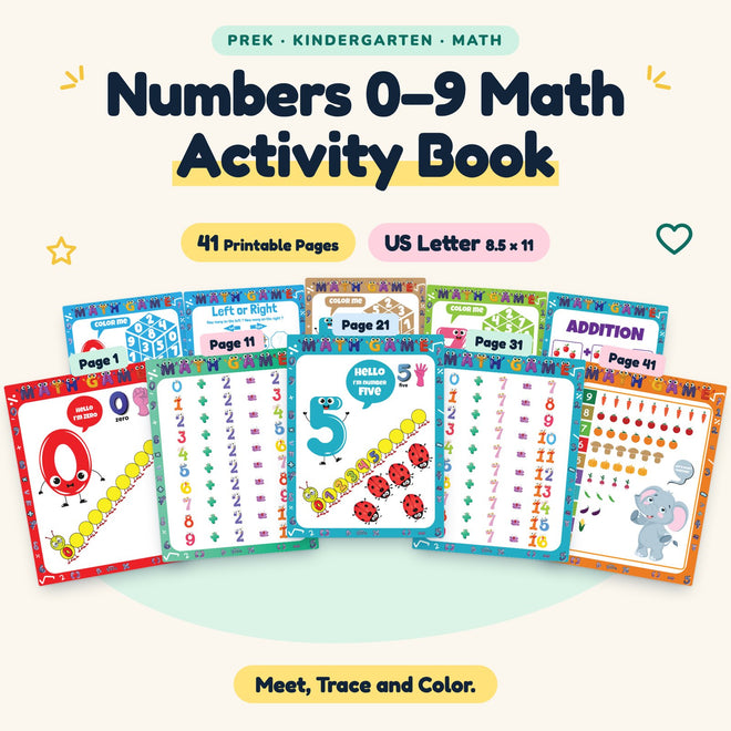 Numbers 0–9 Math Activity Book — cover
