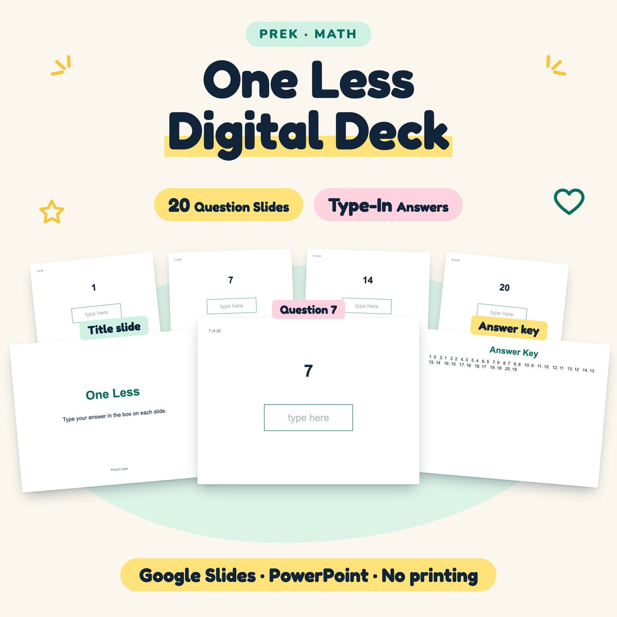 One Less Digital Activity | Google Slides, Preschool — cover