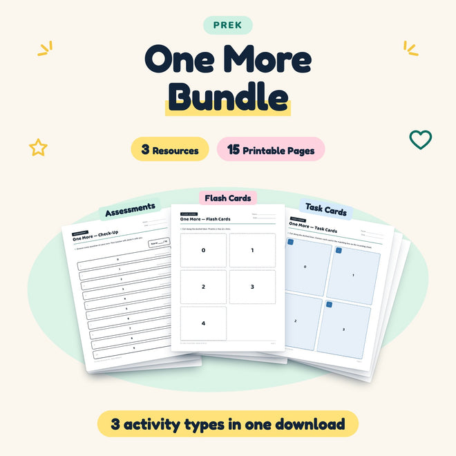 One More Bundle | Preschool Math (3 Resources, 15 Pages) — cover