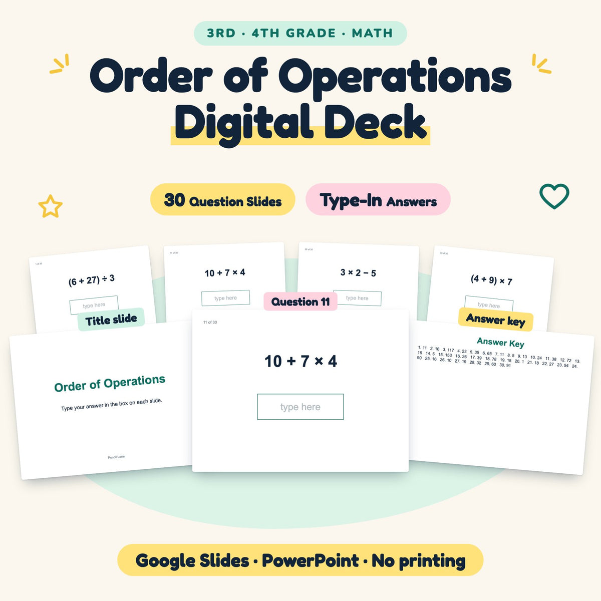 Order of Operations Digital Activity | 3rd–4th Grade — cover