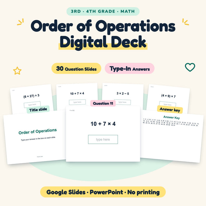 Order of Operations Digital Activity | 3rd–4th Grade — cover