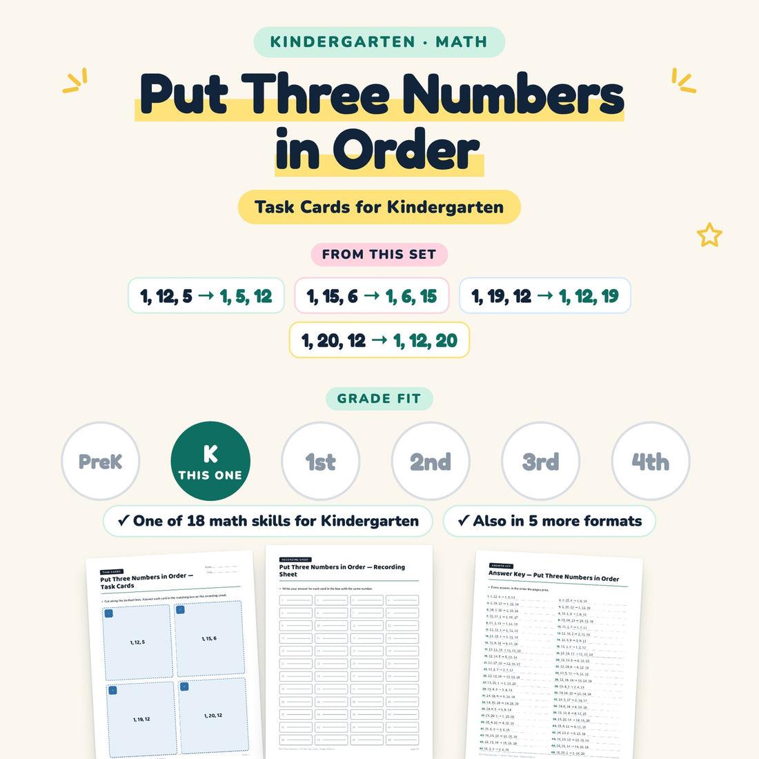 Put Three Numbers in Order: skill and grade fit