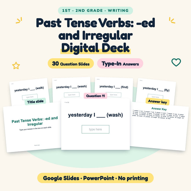 Past Tense Verbs Digital Activity | 1st–2nd Grade — cover
