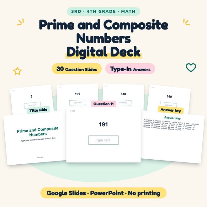 Prime and Composite Numbers Digital Activity | 3rd–4th Grade — cover