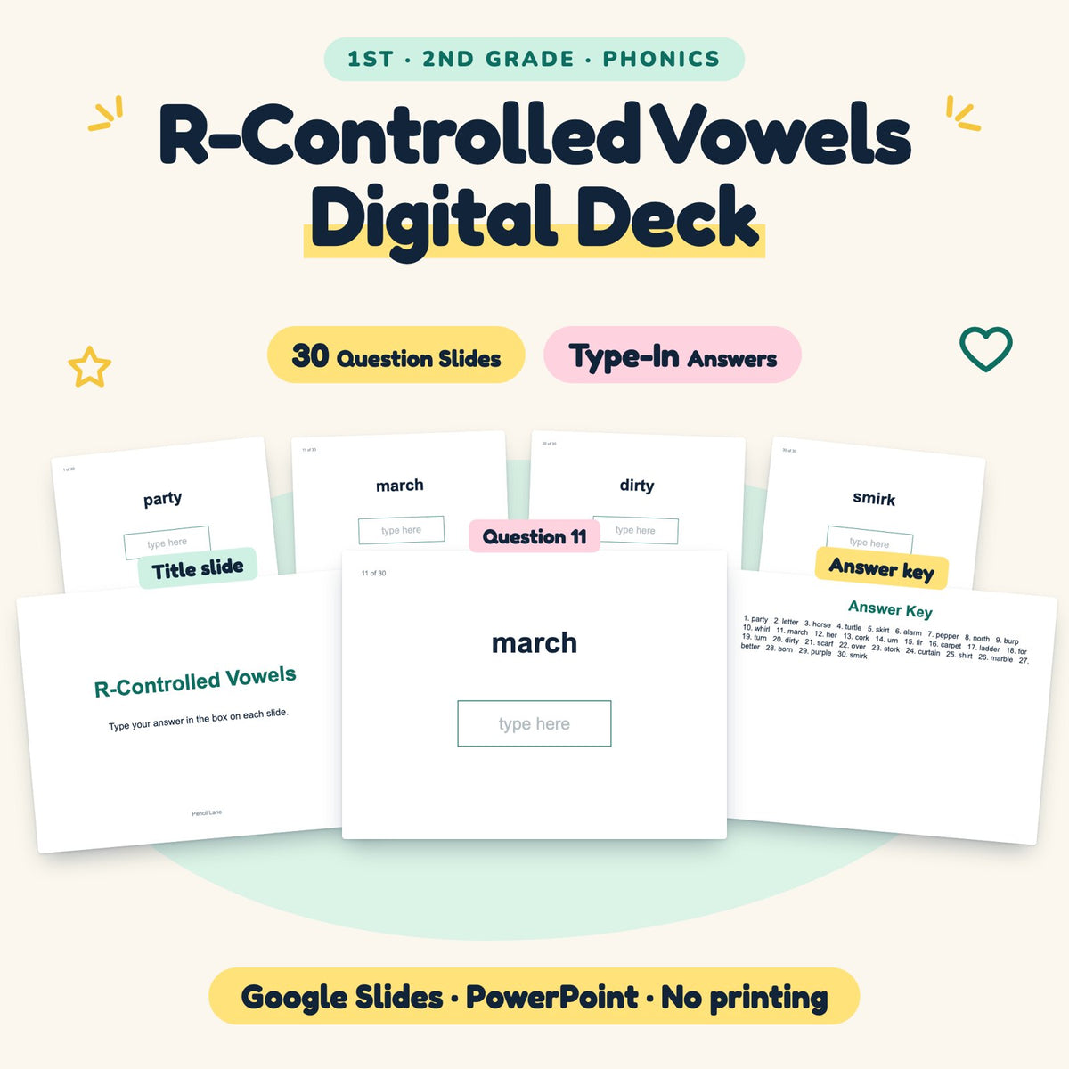 R-Controlled Vowels Digital Activity | 1st–2nd Grade — cover