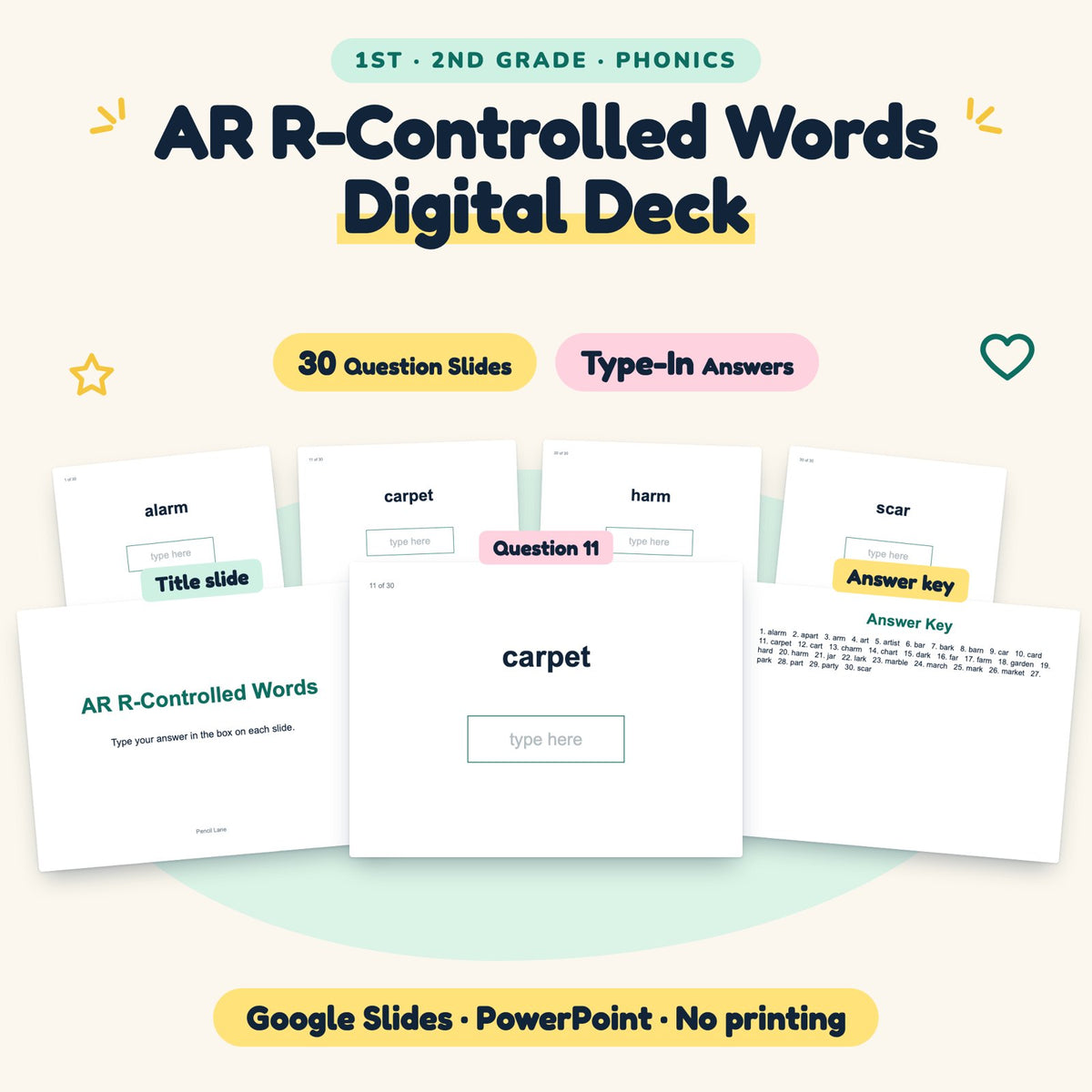 AR R-Controlled Words Digital Activity | 1st–2nd Grade — cover