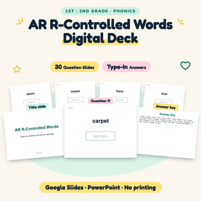 AR R-Controlled Words Digital Activity | 1st–2nd Grade — cover