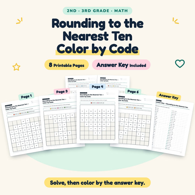 Rounding to the Nearest Ten Color by Code | 2nd–3rd Grade — cover