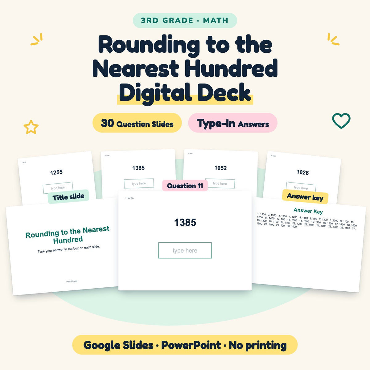 Rounding to the Nearest Hundred Digital Activity | 3rd Grade — cover