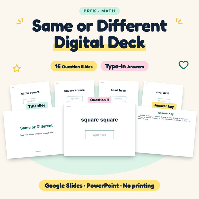 Same or Different Digital Activity | Preschool — cover