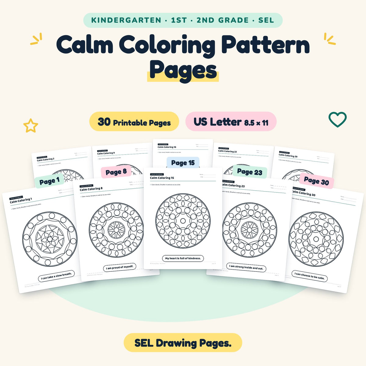 30 Calm Coloring Pattern Pages — cover