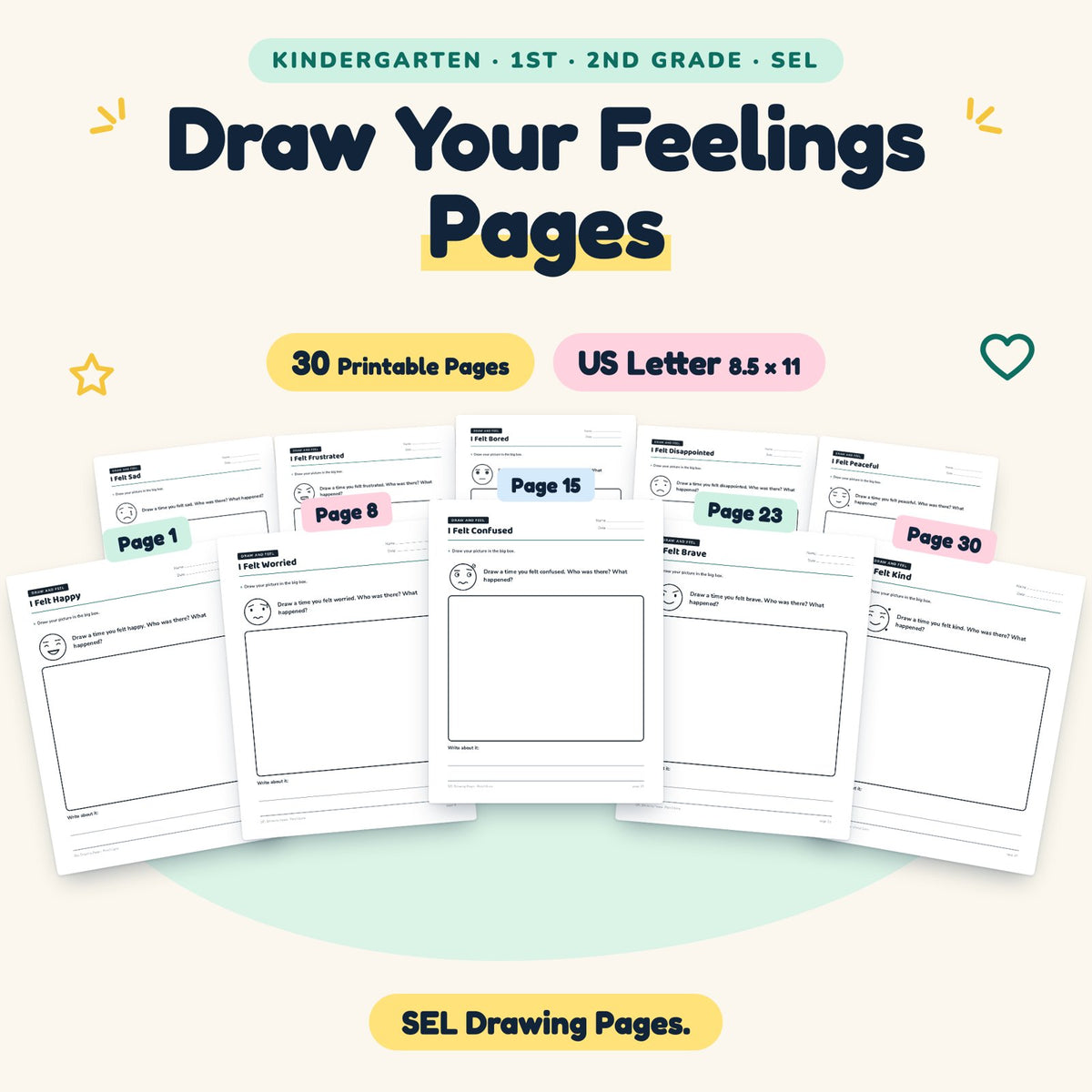 30 Draw Your Feelings Pages — cover