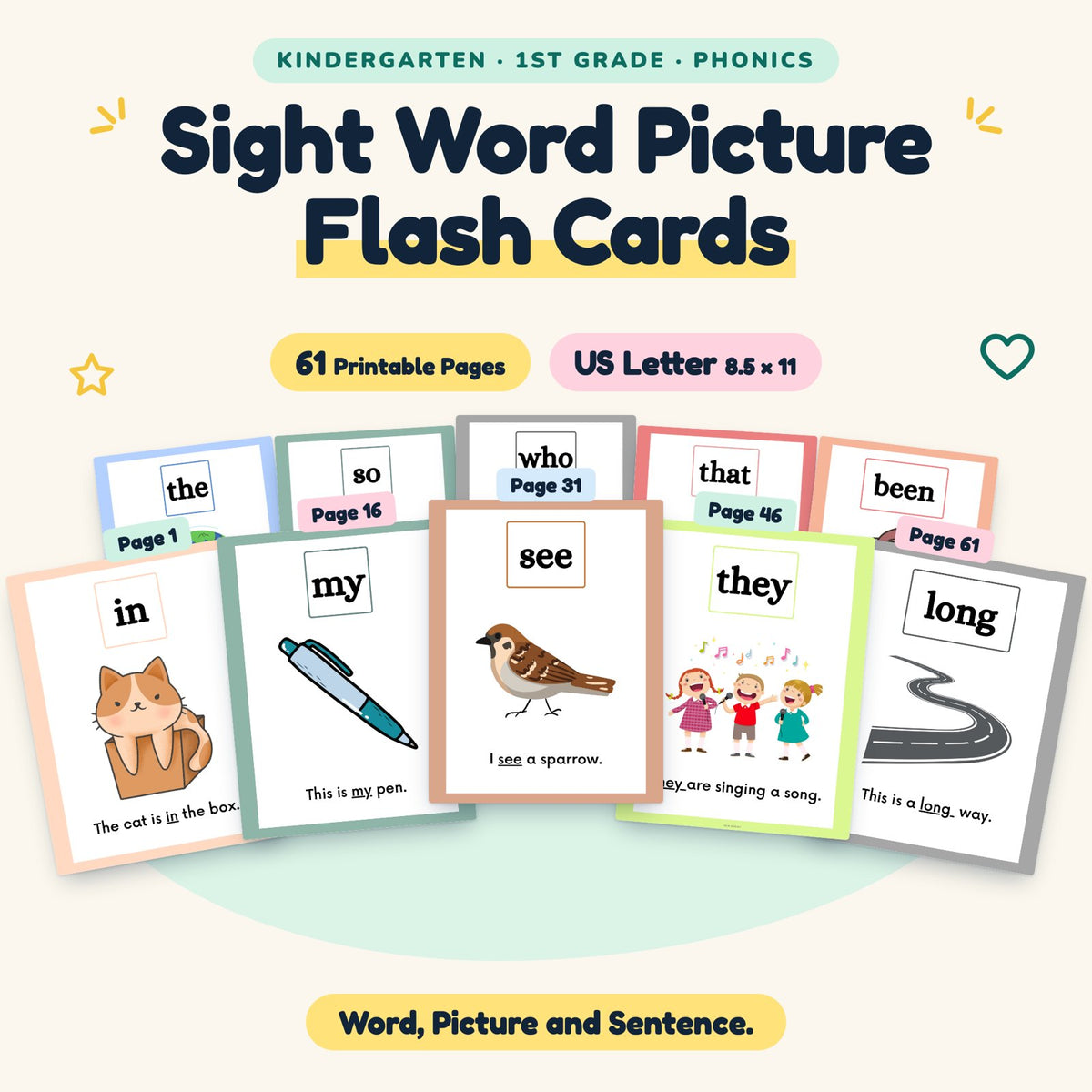 Sight Word Picture Flash Cards — cover