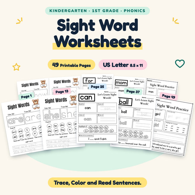Sight Word Worksheets — cover