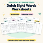 Dolch Sight Words Worksheets