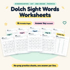 Dolch Sight Words Worksheets