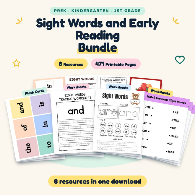 Sight Words and Early Reading BUNDLE | PreK–1st Grade (8 Resources) — cover