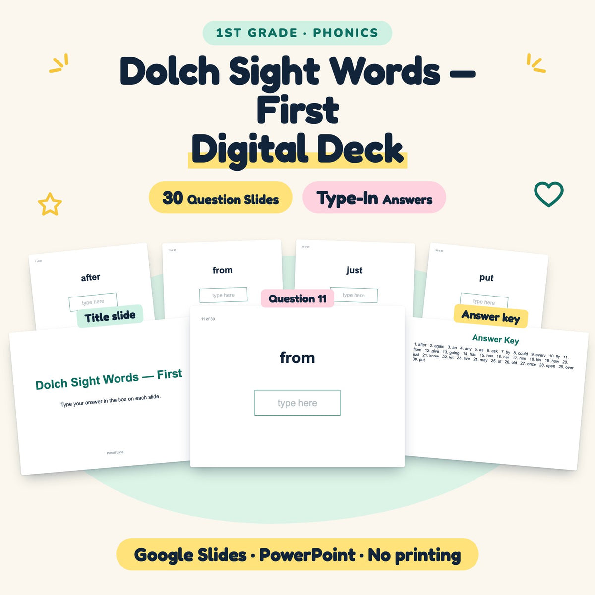Dolch First Grade Sight Words Digital Activity | 1st Grade — cover