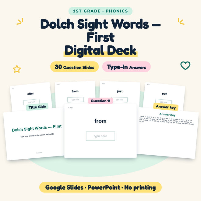 Dolch First Grade Sight Words Digital Activity | 1st Grade — cover