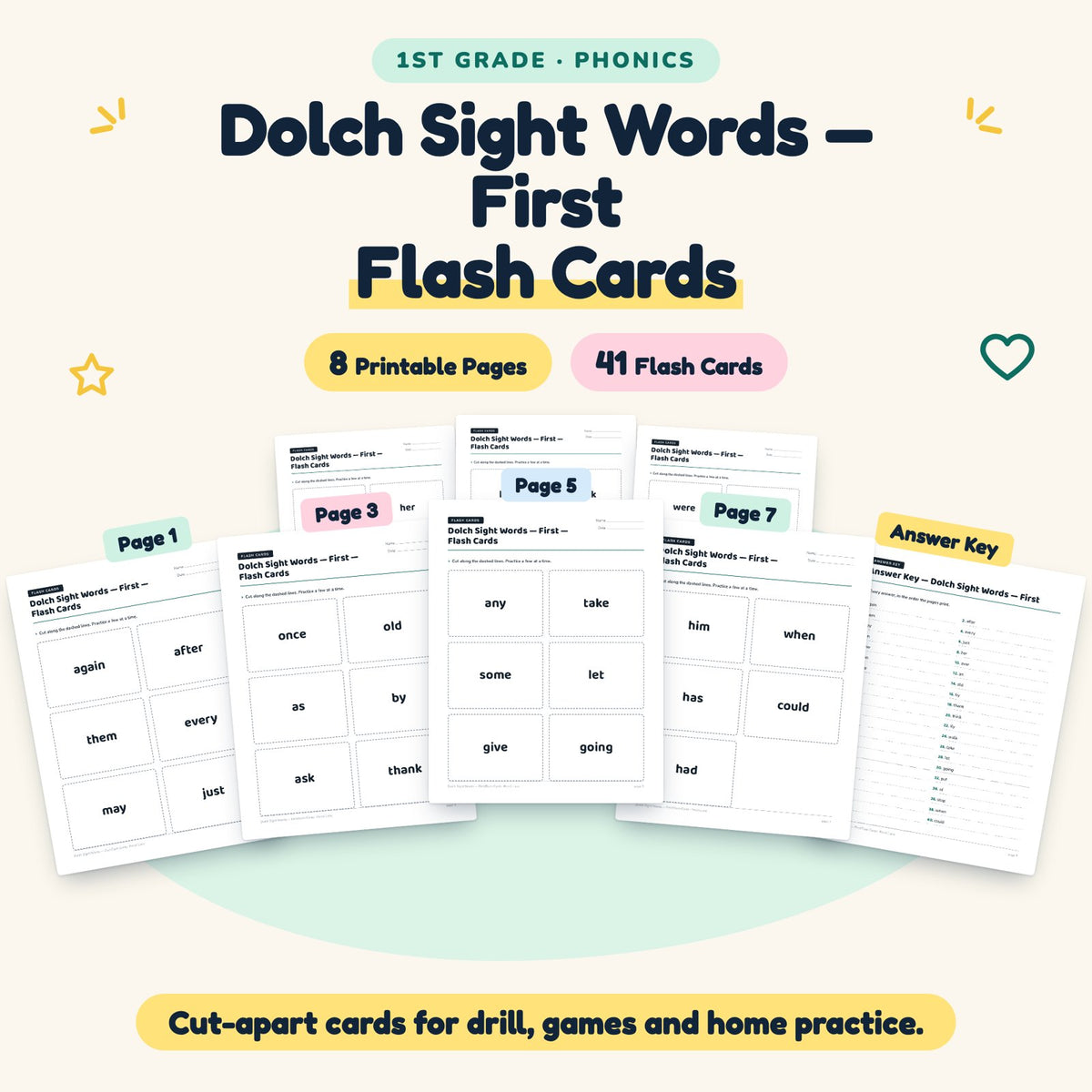 Dolch First Grade Sight Words Flash Cards | 1st Grade — cover