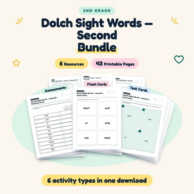 Dolch Second Grade Sight Words Bundle | 2nd Grade Phonics — cover
