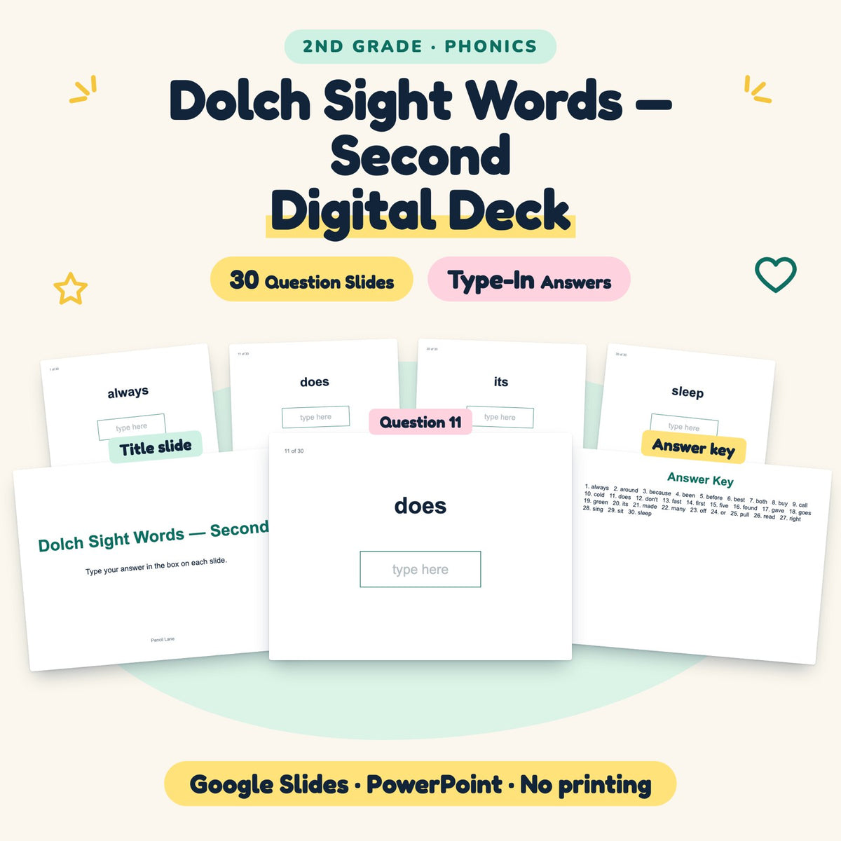 Dolch Second Grade Sight Words Digital Activity | 2nd Grade — cover