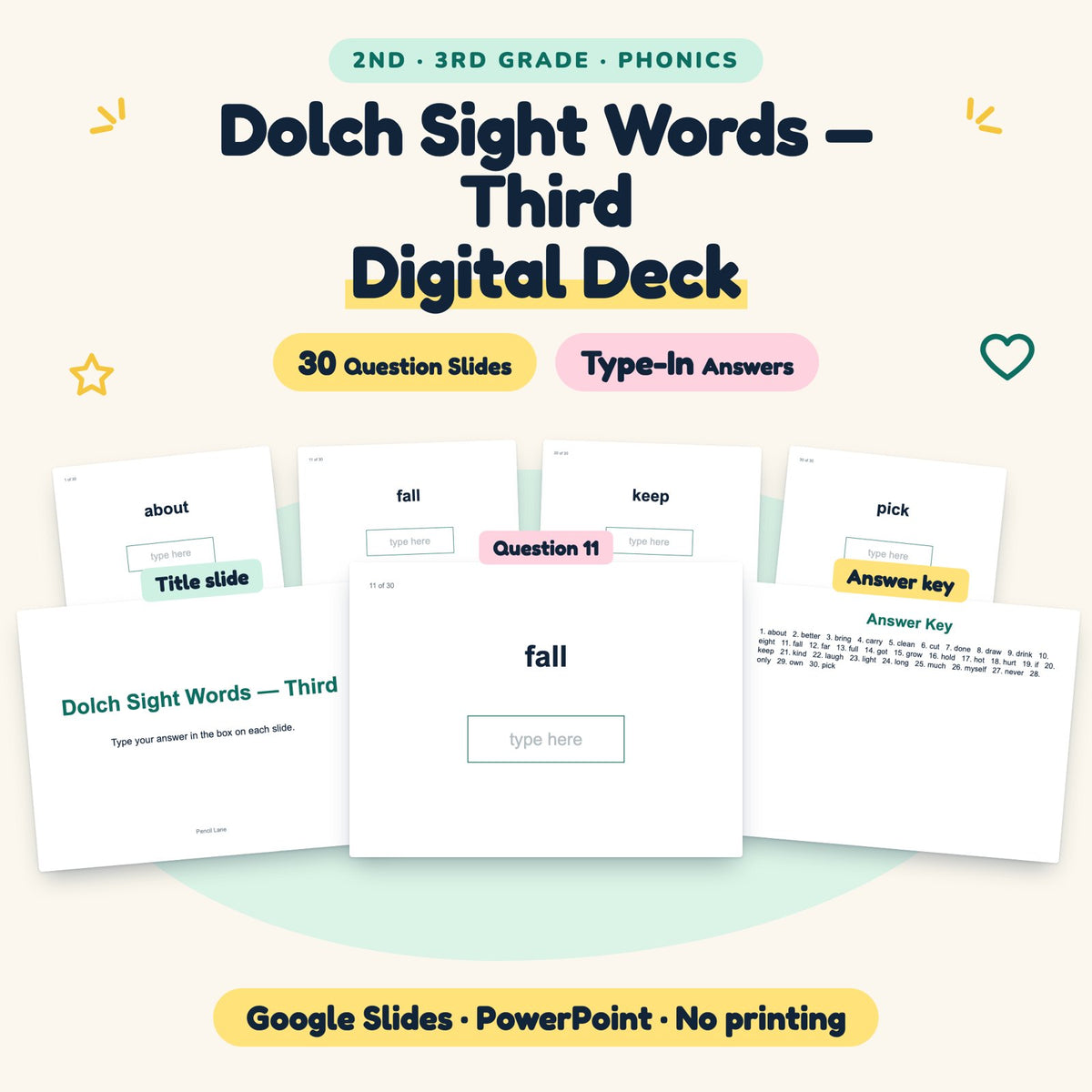 Dolch Third Grade Sight Words Digital | 2nd–3rd Grade — cover