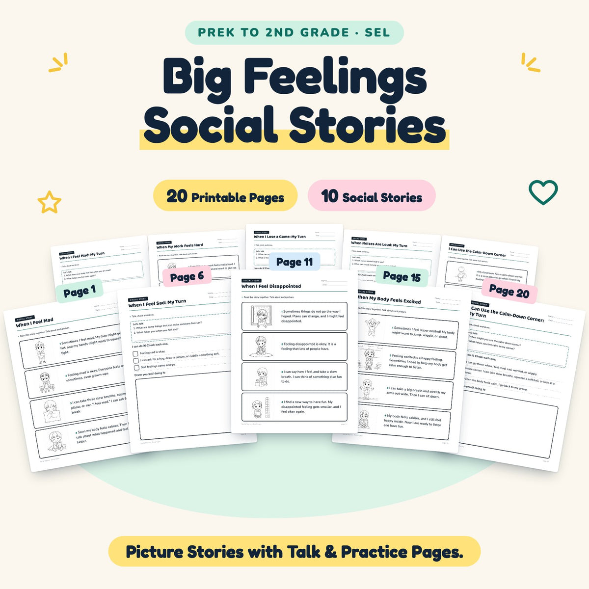 10 Big Feelings Social Stories — cover
