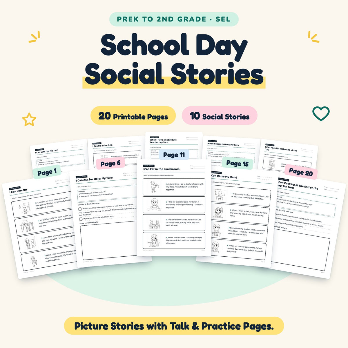 10 School Day Social Stories — cover