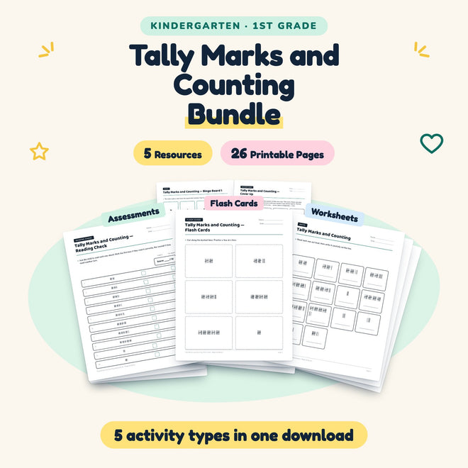 Tally Marks and Counting Bundle | K–1st Grade (5 Resources) — cover