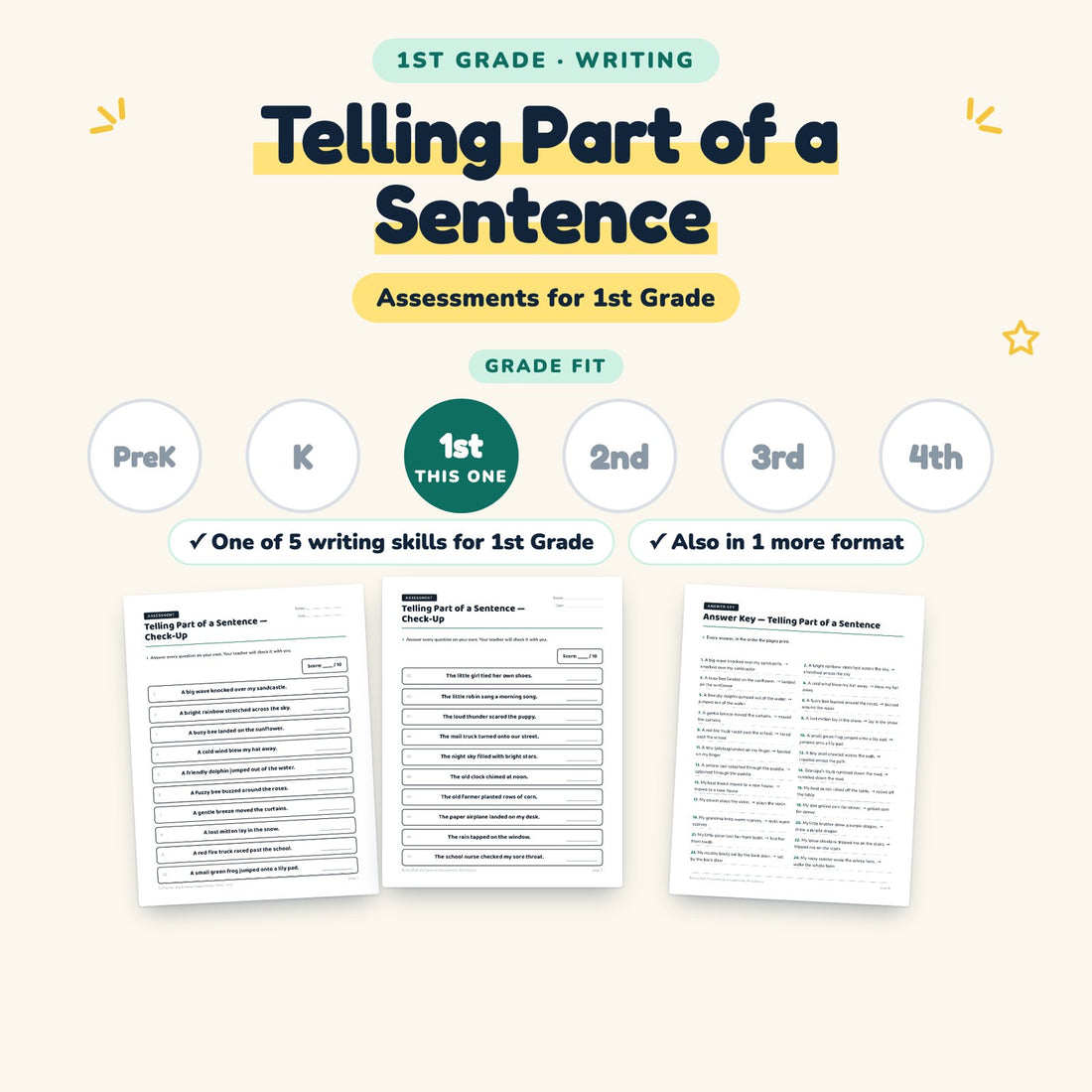 Telling Part of a Sentence: skill and grade fit