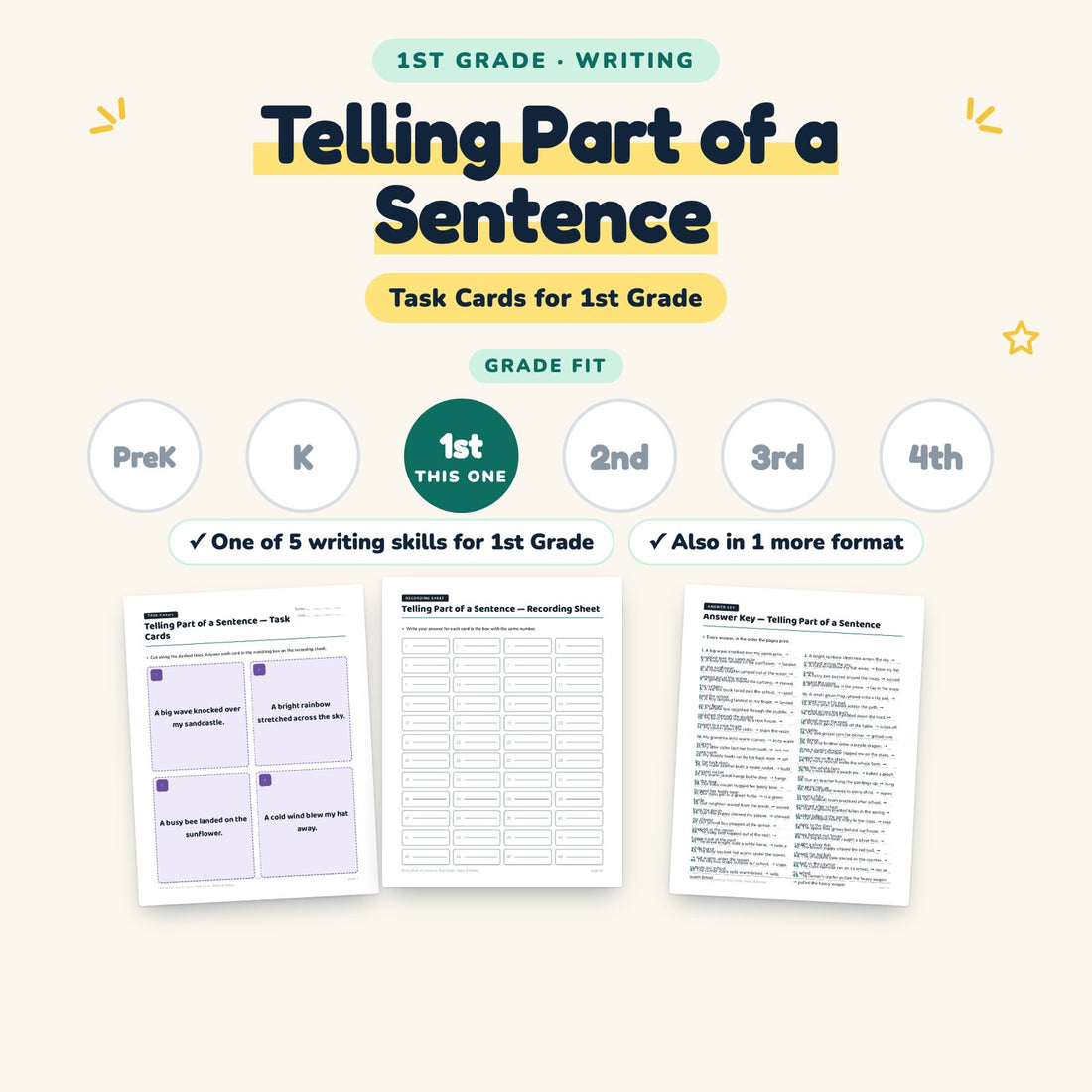 Telling Part of a Sentence: skill and grade fit