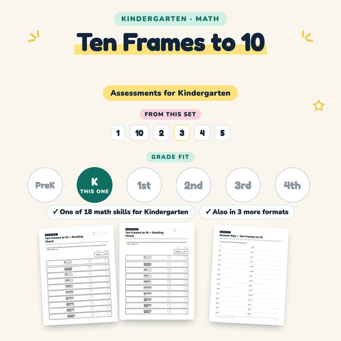 Ten Frames to 10: skill and grade fit