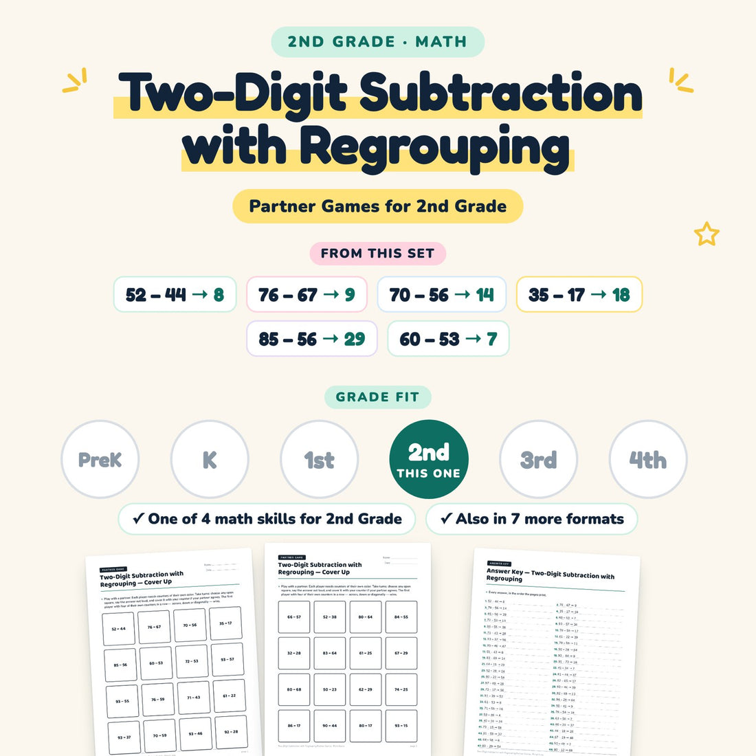 Two-Digit Subtraction with Regrouping: skill and grade fit