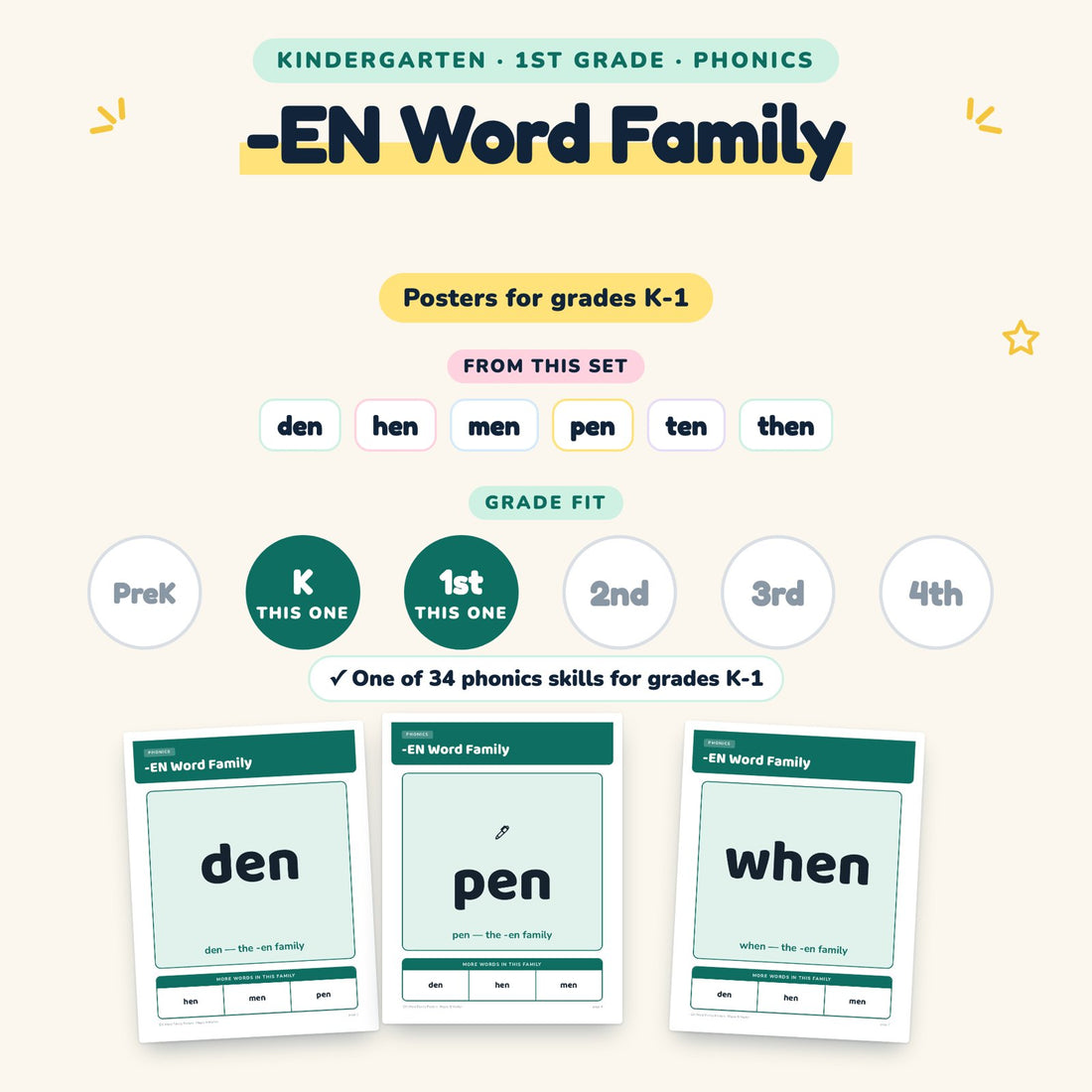 -EN Word Family: skill and grade fit